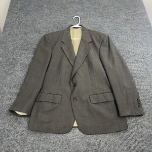 Christopher Hayes Blazer Mens 42 Short Brown Plaid Two Button Sport Coat Classic